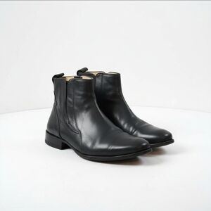 Kenneth Cole Made in Italy Black Leather Ankle Boots Men's 8